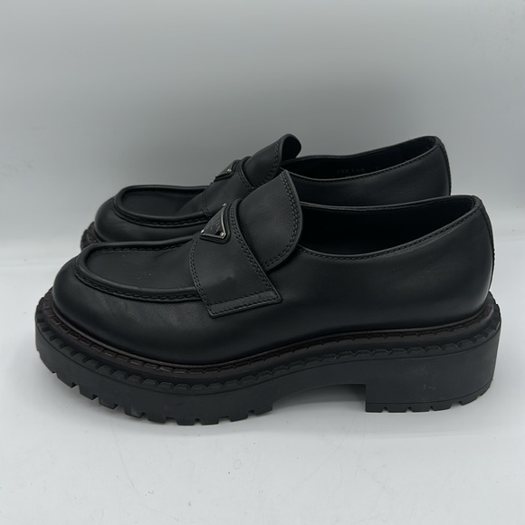 Prada Monolith Brushed Leather Loafers Black Men’s Size 7 UK / 8 US main image 13